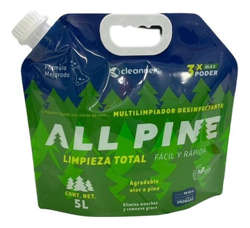 Limpiador Liquido Con Aceite De Pino All Pine De 5l Set 4 Pz