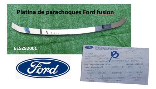 Platina De Parachoque Ford Fusión 