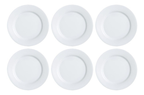 Plato Postre Luminarc 19cm Everyday Vidrio Templado Pack X6