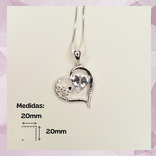 Collar Mujer Plata 925 Cadena + Dije Colibri Con Circones 2 Plateado