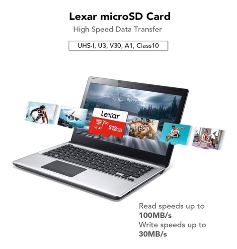 Memoria Lexar 512gb Micro Sdxc 100mb/s A1 U3 Class10 V30