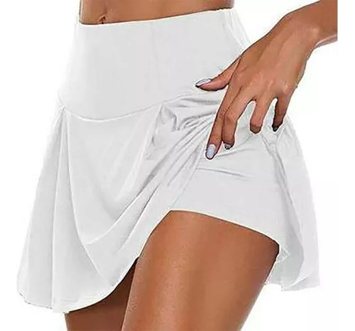 Falda Deportiva Con Pantalones Cortos De Tenis Para Mujer