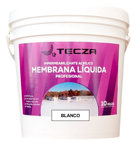 Membrana Liquida Techos 10 Kg Elastomerica Curable Uv Blanca
