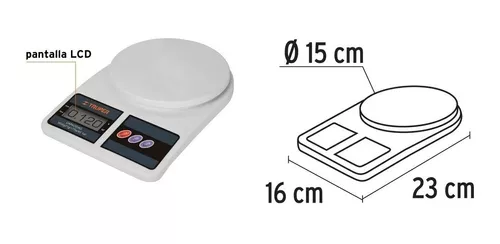 Báscula Digital Para Cocina, Capacidad 5 Kg Truper 15161