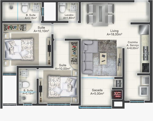 Imagem 4 de 23 de Apartamento Em Meia Praia, Itapema/sc De 68m² 2 Quartos À Venda Por R$ 589.000,00 - Ap1959304-s