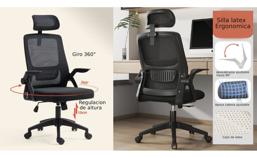 Silla De Oficina Ergonomica Negra 24 Hrs - Be Design Negro Negro