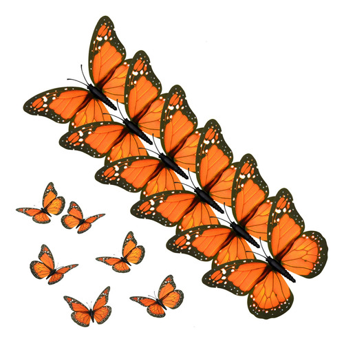 Mariposas Monarcas Artificiales Decorativas, Paquete De 12