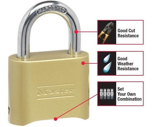 Imagen 1 de 7 de Candado Master Lock Con Combinmacion Numerica 175d