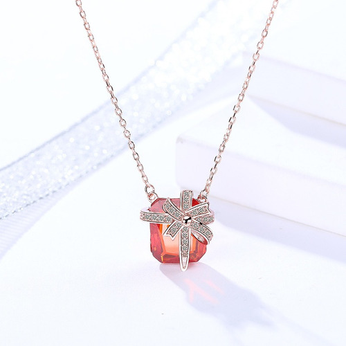 Imagen 2 de 3 de Collar Gema Regalo De Plata 0.925 Con Zirconia - 1173