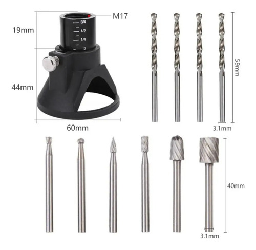 Kit Base Y Brocas Para Dremel 11 Piezas