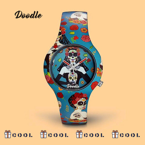 Imagen 1 de 6 de Reloj Mujer Doodle Watch La Catrina Analogico