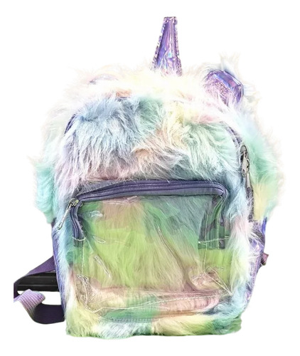 Mochila Unicornio 19 Cm Peluche Bolsillo Transparente