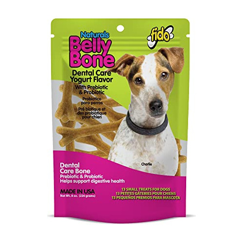 Fido Belly Bones For Dogs, 21 Yogurt Flavor Mini Dog 6ppab