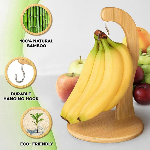Soporte De Plátano De Bambú, Encimera, Elegante Estante De