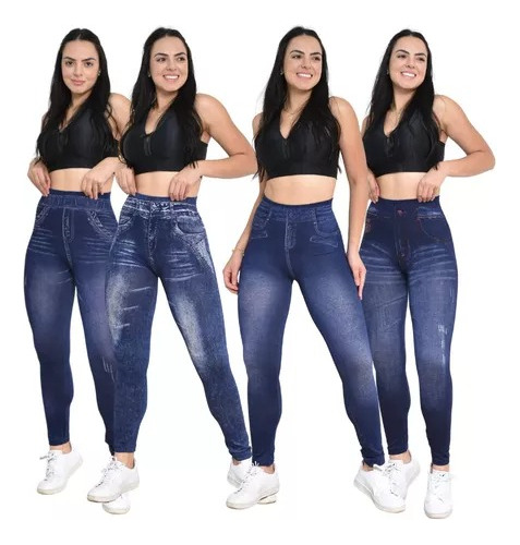 Calza Legging Deportiva Sublimada De Mujer Jeans 