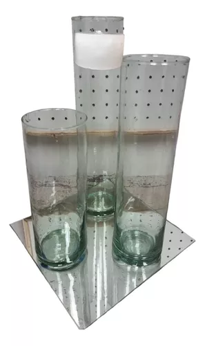 Centros de mesa con cilindros de vidrio
