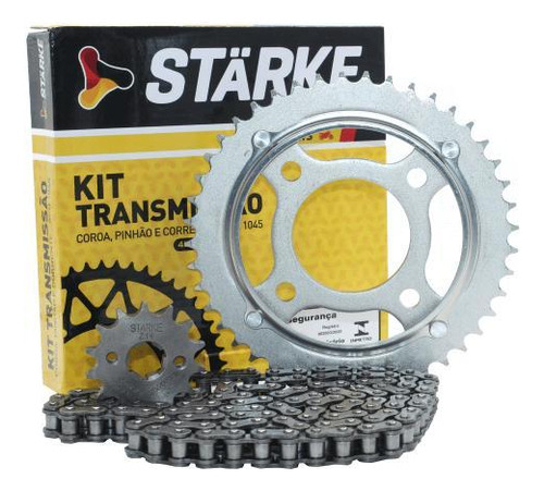 Kit Transmissão Relação Moto Cg 125 Fan 2005 - 2008 Aço 1045