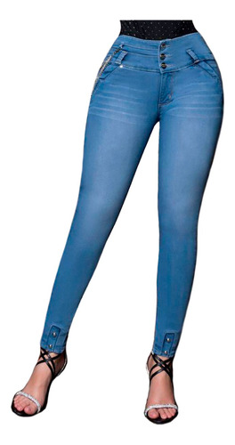 Jeans Mujer Pantalón Colombiano Mezclilla Strech Push Up 188
