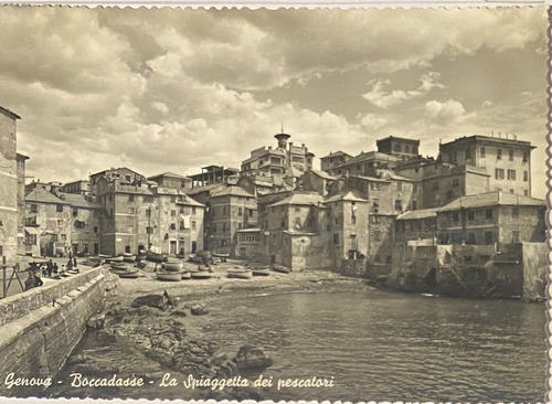 Antigua Postal, Playa Pesquera, C. 1900, Génova, Italia 3p22