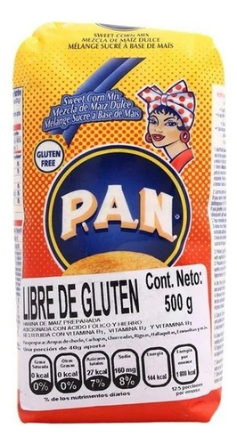 5 Pza Harina De Maíz Pan Preparada Libre De Gluten 500 G