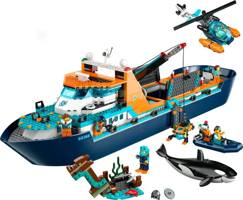 Kit Lego City 60368 Exploradores Del Ártico: Barco 815 Pz