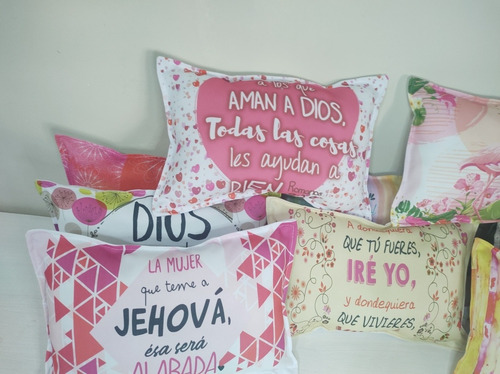 Almohadon  20*30- Frases Cristianas X 15un