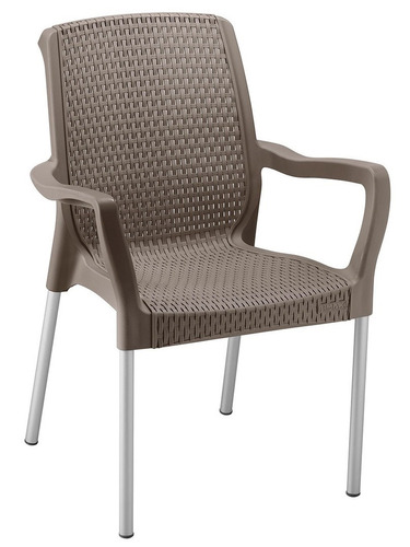 Silla Shia Con Brazos Rattan Color Mocca Rimax