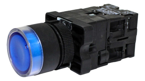 Botão De Comando 22mm Iluminado 24v Azul P20ig Metaltex (i)