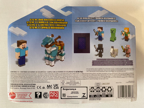 Steve Y Caballo Con Armadura Figura Deluxe 8.5cms Minecraft (Usado)