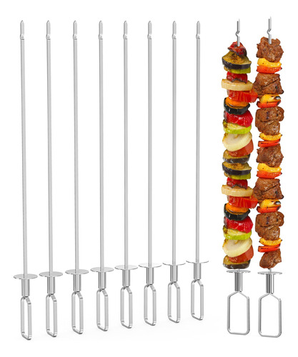 Onlyfire - Paquete De 8 Brochetas De Metal De 15 Pulgadas, D