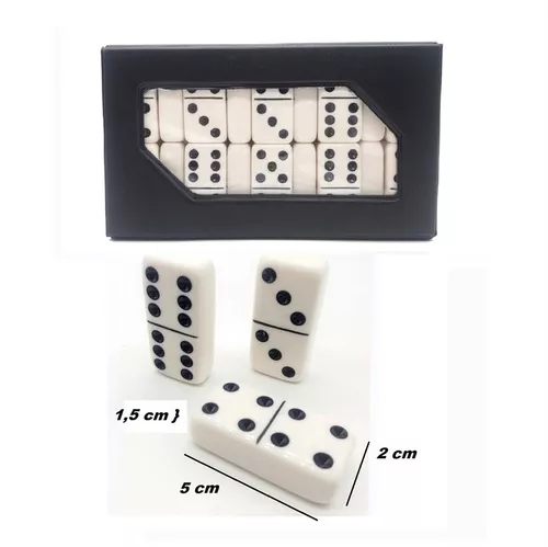 Jogo de Domino Extra Grosso Profissional 12 mm 28 peças Na Lata