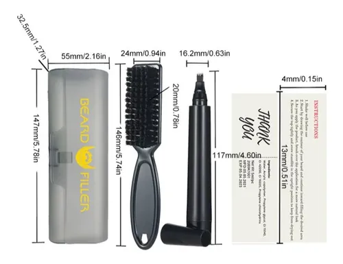 Lapiz Barba Perfila Rellena Estuche Para Cargar Cepillo