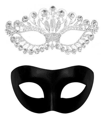 Mascarada Para Parejas Lujo Con Diamantes Veneciana Mardi Gr