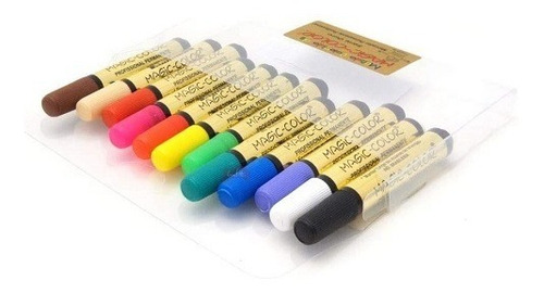 Caneta Magic Color Marcador Permanente C/12 Cores Da Moda