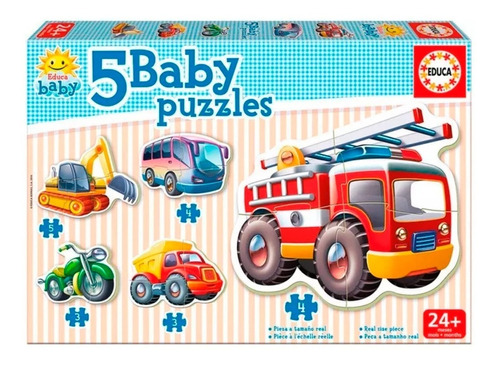 Rompecabeza Puzzle Baby X 5 Educa Vehiculos 18023