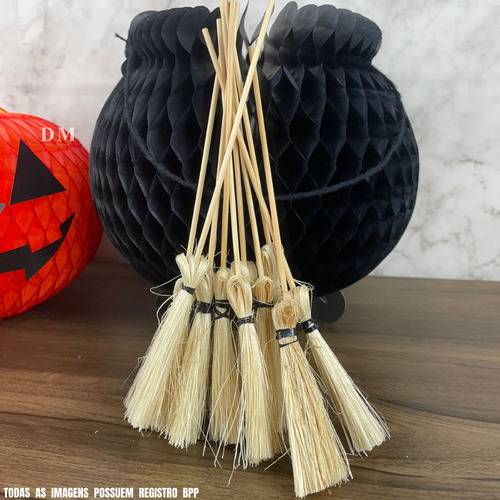 Kit 10 Vassourinha Decoração Halloween Dia Das Bruxas