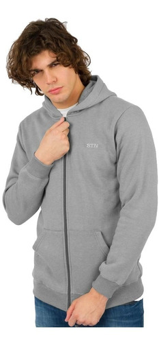 Campera Canguro Capucha Basic Logo | Stone [609221]