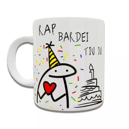 Caneca Flork Aniversario Meme Palito Figurinha Xícara Brinde