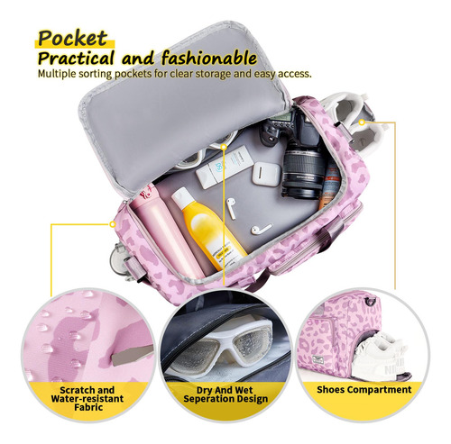 Bolsa De Lona De Gimnasio Fioretto Para Mujer, Color Rosa Le