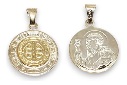 Dije Plata Y Oro Medalla San Benito