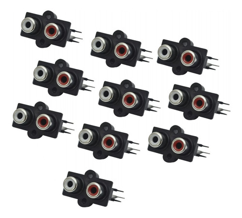 10 Terminal Conector Audio Chasis Compatible Con Rca 2 Jak
