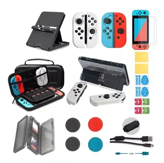 Kit De 25 Accesorios Funda Para Nintendo Switch Oled Estuche