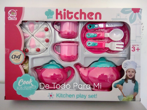 Set De Tacitas, Comida Con Teteras Y Cubiertos Para Niñas