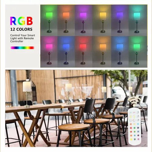 Lámparas De Mesa Led Inalámbricas Con Control Remoto, 1 P.