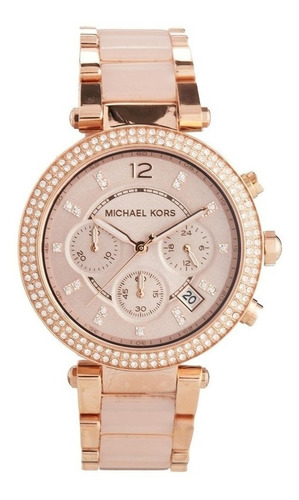 Reloj pulsera Michael Kors MK5896 con correa de acero inoxidable/acetato color oro rosa