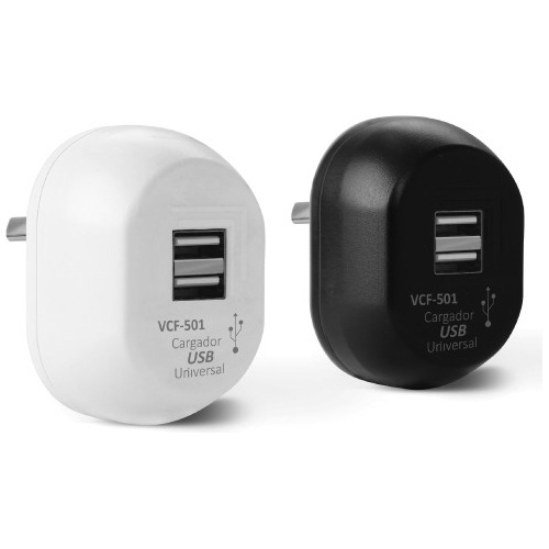 Adaptador Cargador Usb Doble 2a Blanco Para Pared