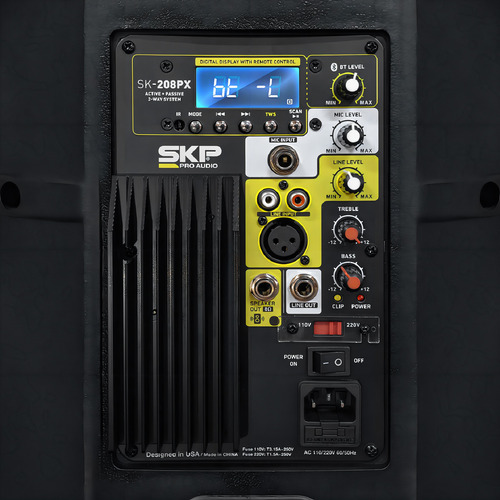 Caixas Som Skp Sk 208px 800w Ativa Passiva 2 Vias Pro Audio Cor Preto 127/220V