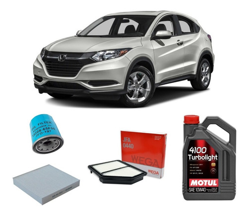 Kit 3 Filtros Honda Hrv Y Motul 10w40 X4 Lubri Franco