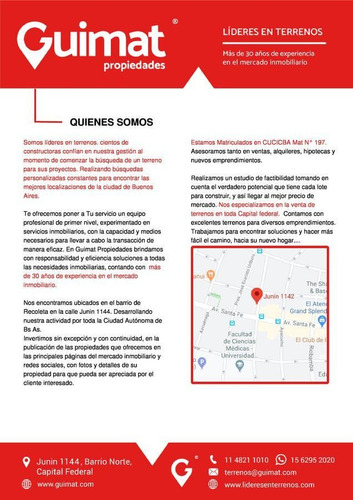 Terreno - Barracas - Lideres En Terrenos - Guimat Propiedades