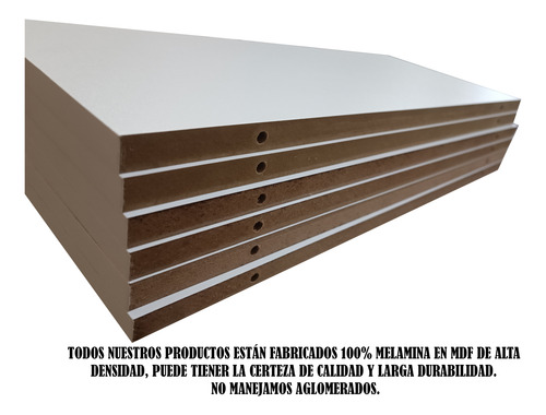 Set De 3 Repisas Flotantes De 60x20cm Mdf Melamina Madera Natural